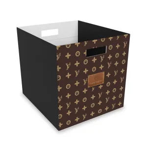 Furry Vuiton Faux-Designer Pet Felt Storage Box