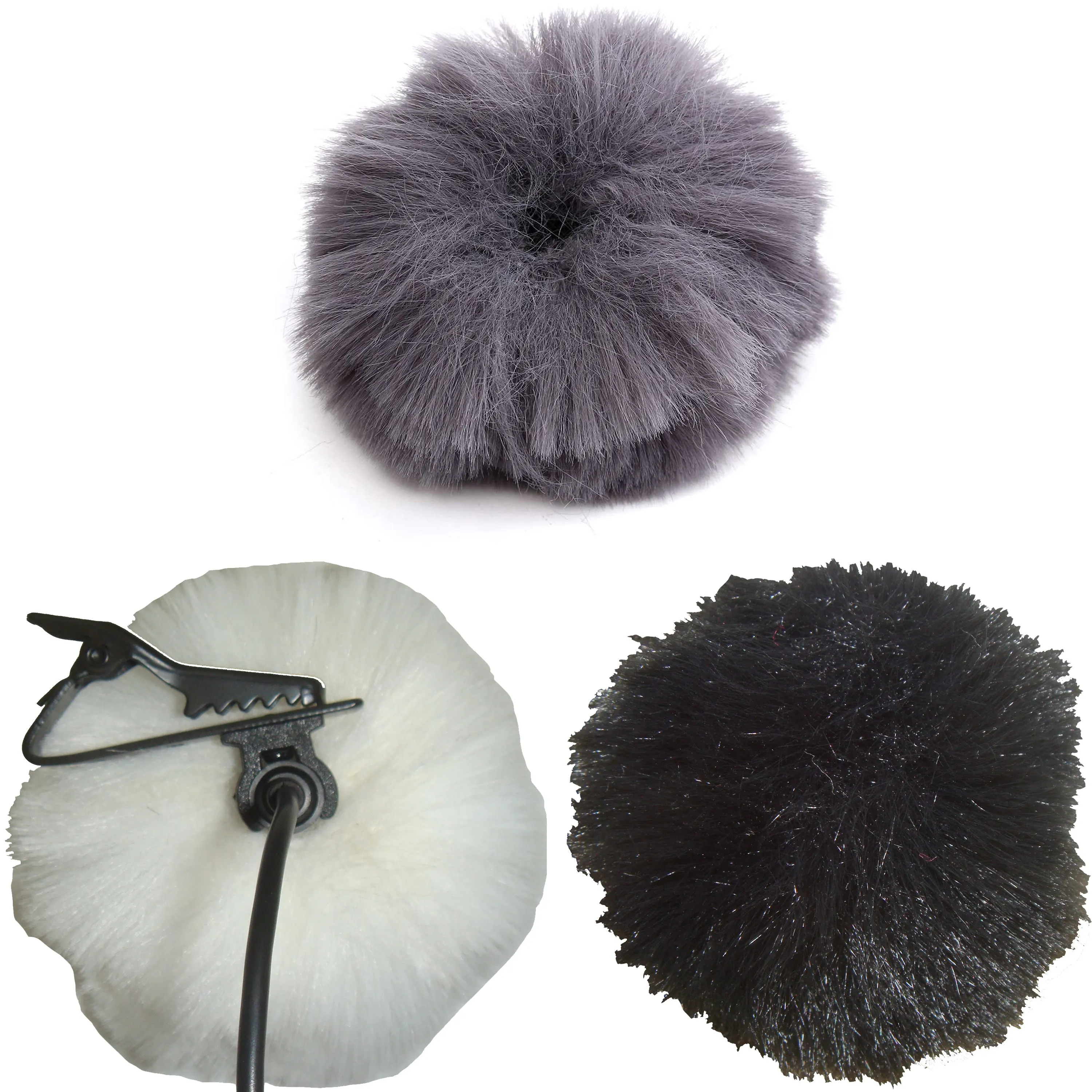 Furry Windshield Microphone Cover for 3mm 6mm 9mm Diameter Lavaliere Lapel Mics