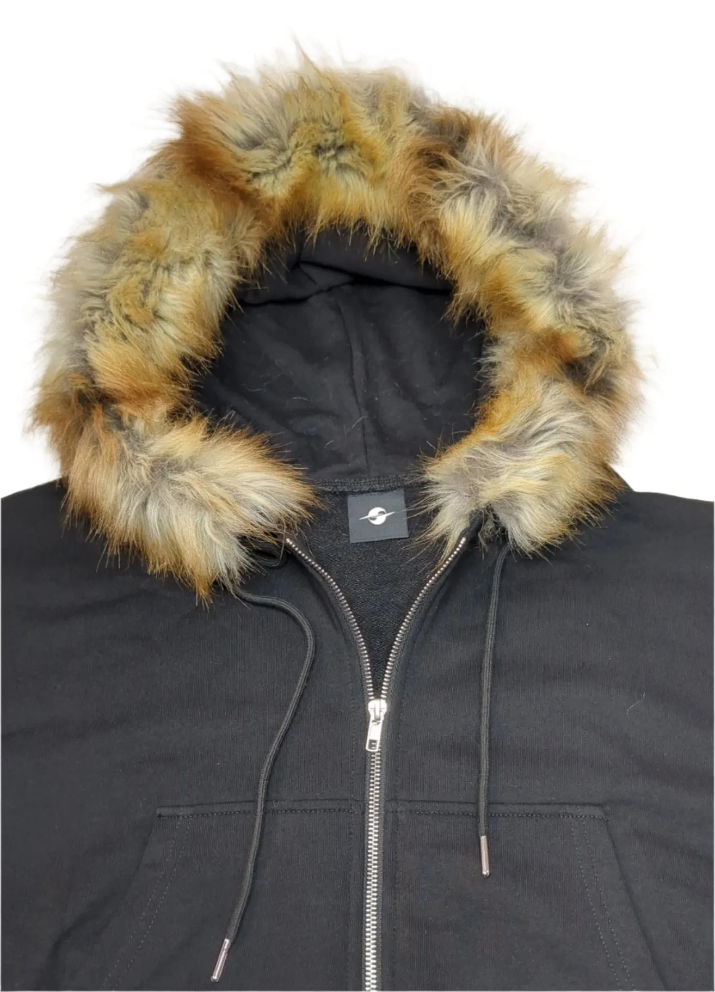 FURRY ZIP HOODIE • BLACK