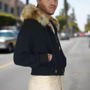 FURRY ZIP HOODIE • BLACK