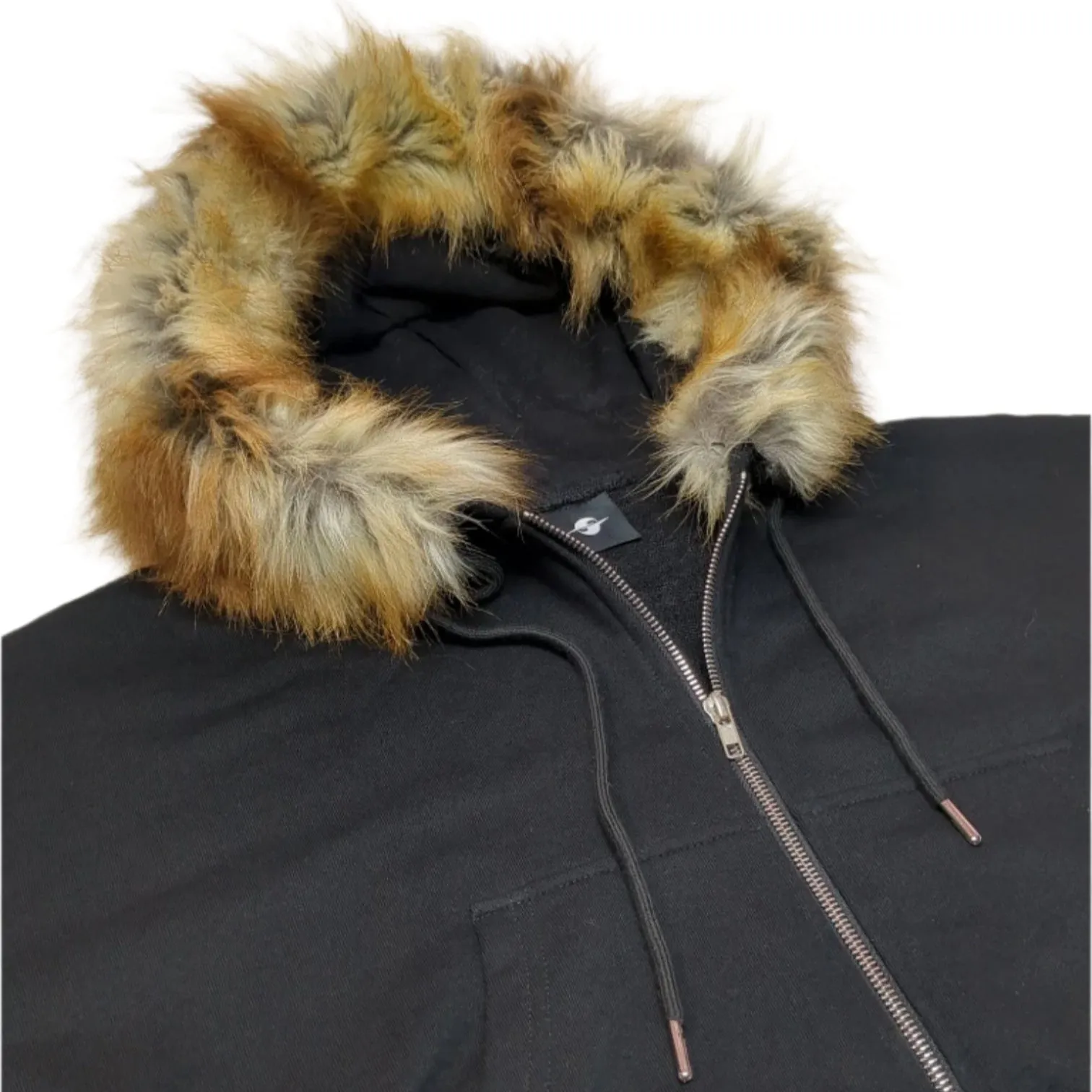 FURRY ZIP HOODIE • BLACK