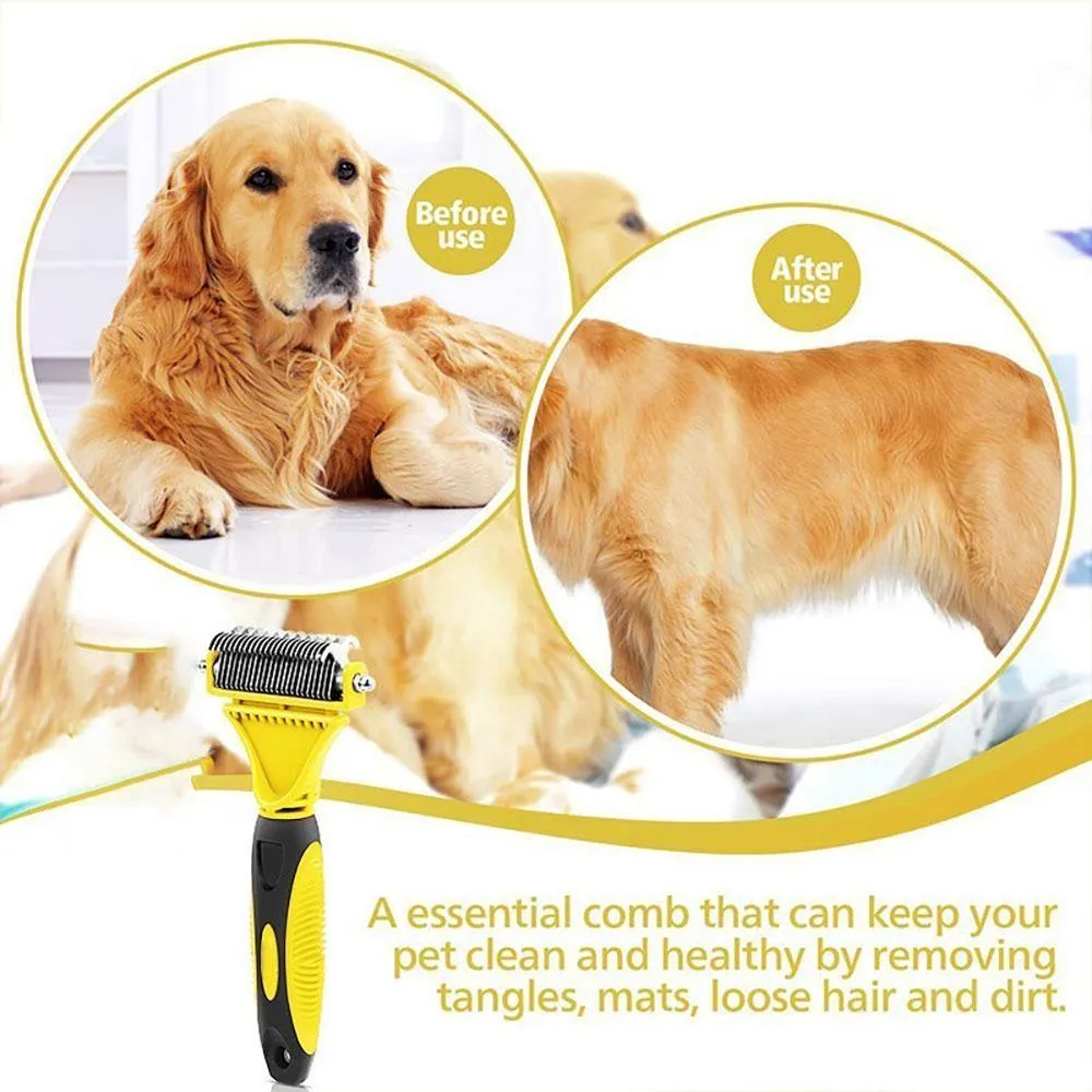 FURtastic™ Dog Undercoat Rake | Safe Grooming & Deshedding Brush