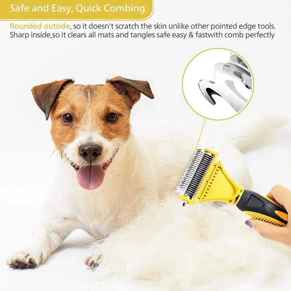 FURtastic™ Dog Undercoat Rake | Safe Grooming & Deshedding Brush