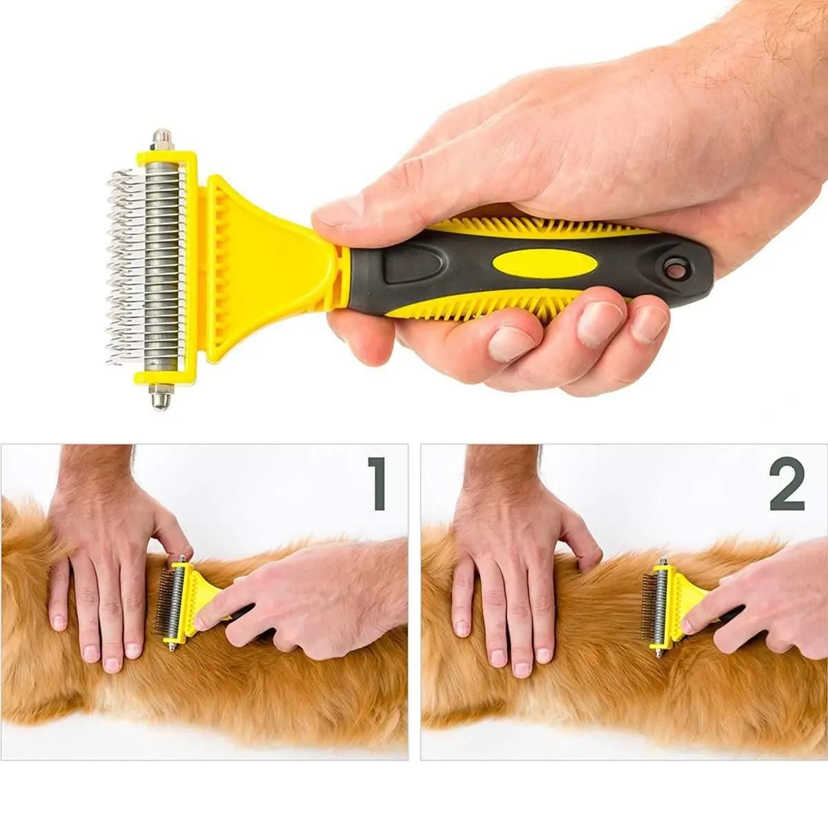 FURtastic™ Dog Undercoat Rake | Safe Grooming & Deshedding Brush