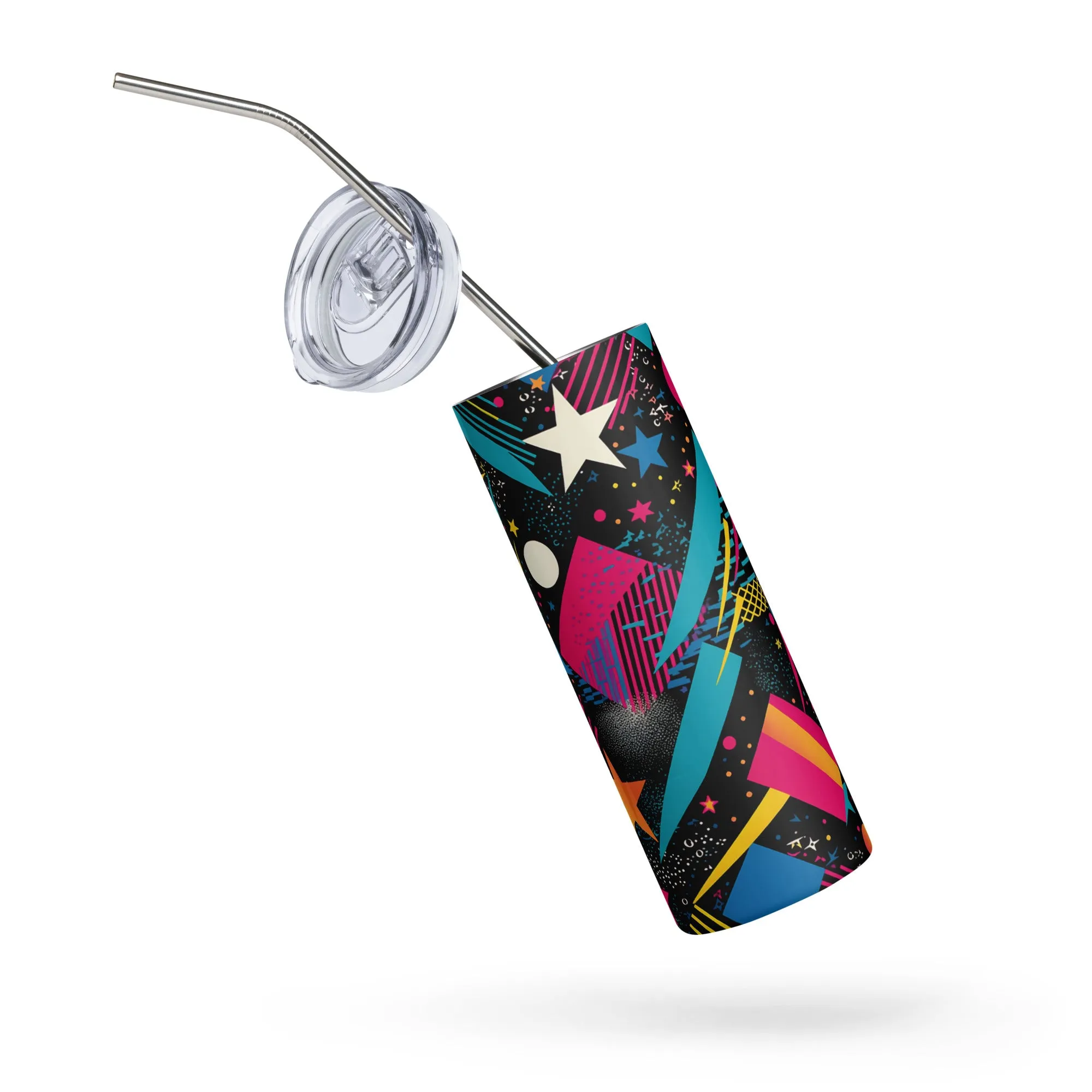 Galactic Retro 20 oz Insulated Stainless Steel Tumbler with Metal Straw