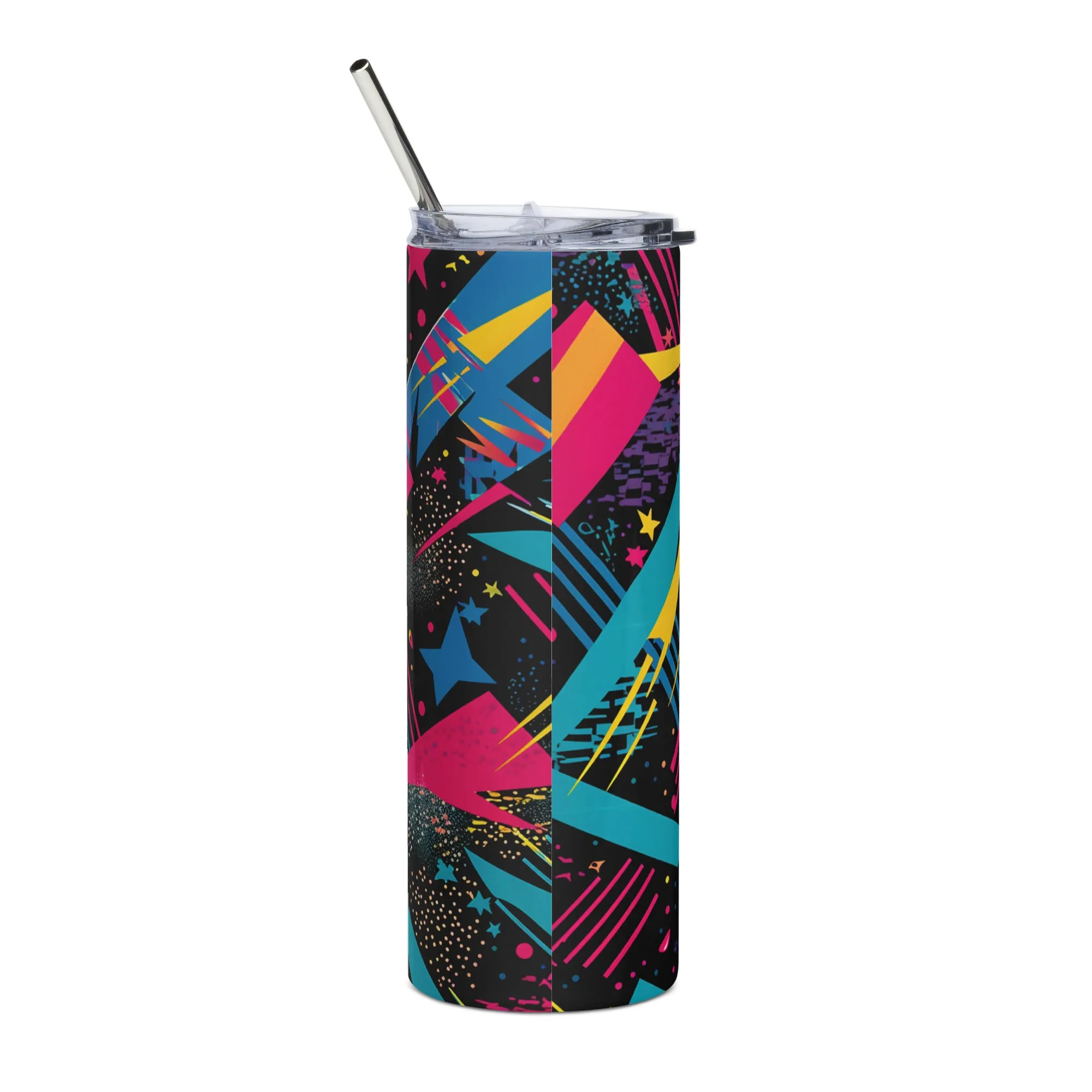 Galactic Retro 20 oz Insulated Stainless Steel Tumbler with Metal Straw