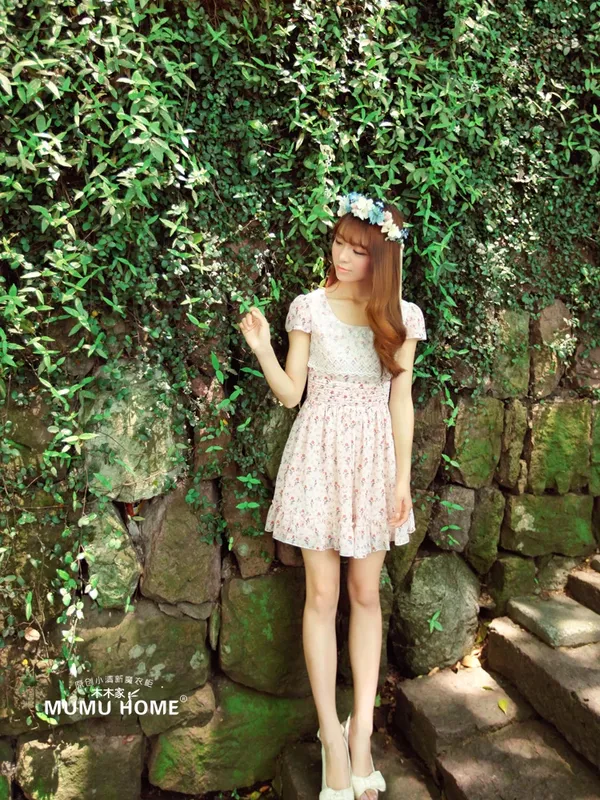 garden floral chiffon dress