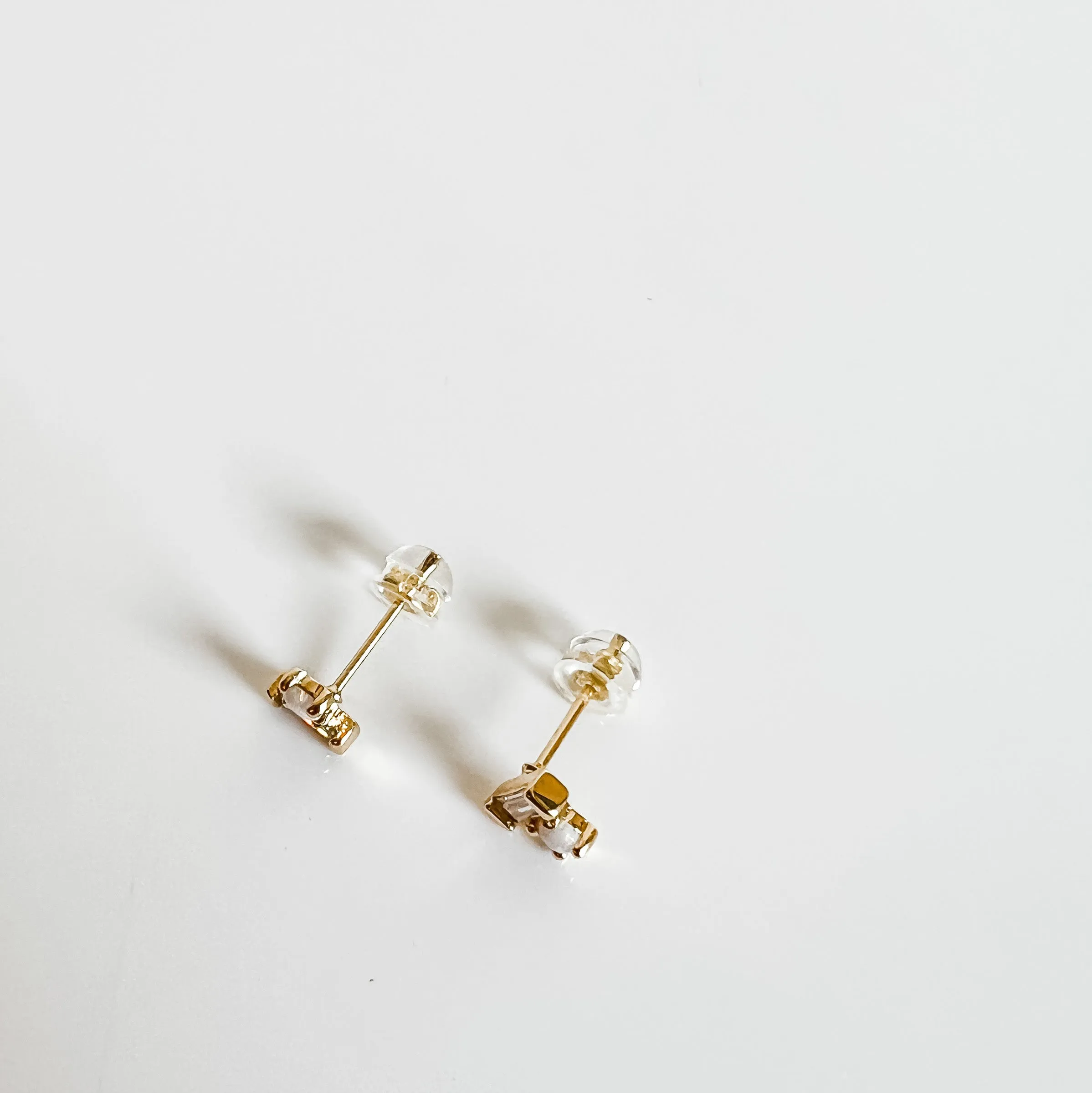 GEOMETRIC OPAL AND DIAMOND STUDS