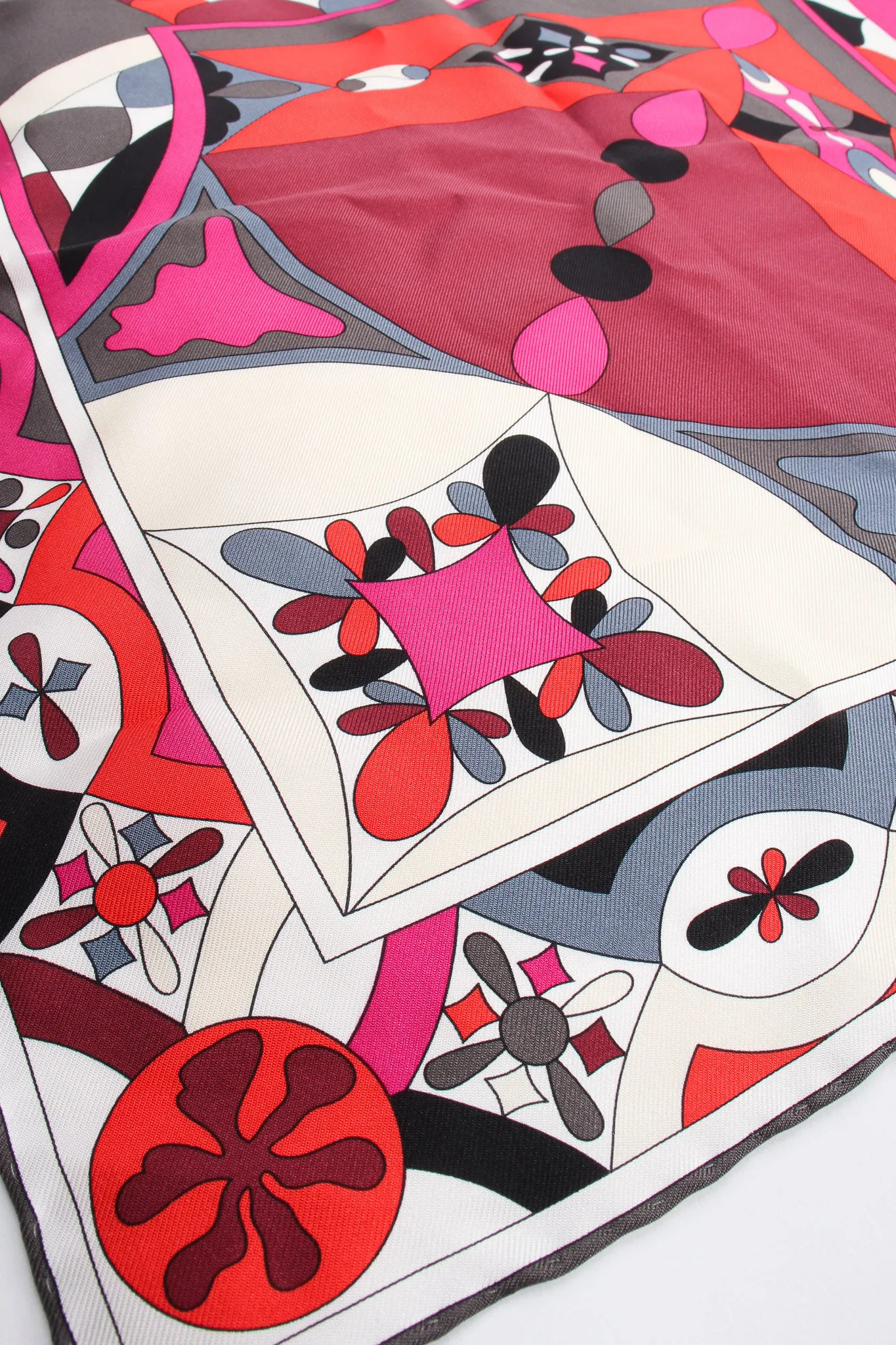Geometric Phoenix Print Silk Scarf