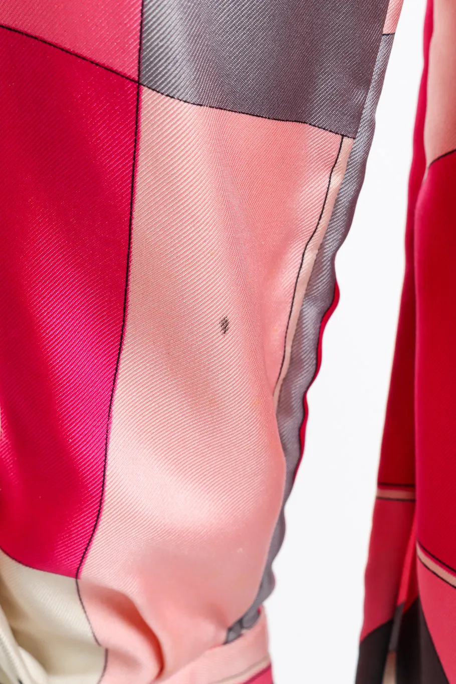 Geometric Print Silk Blouse