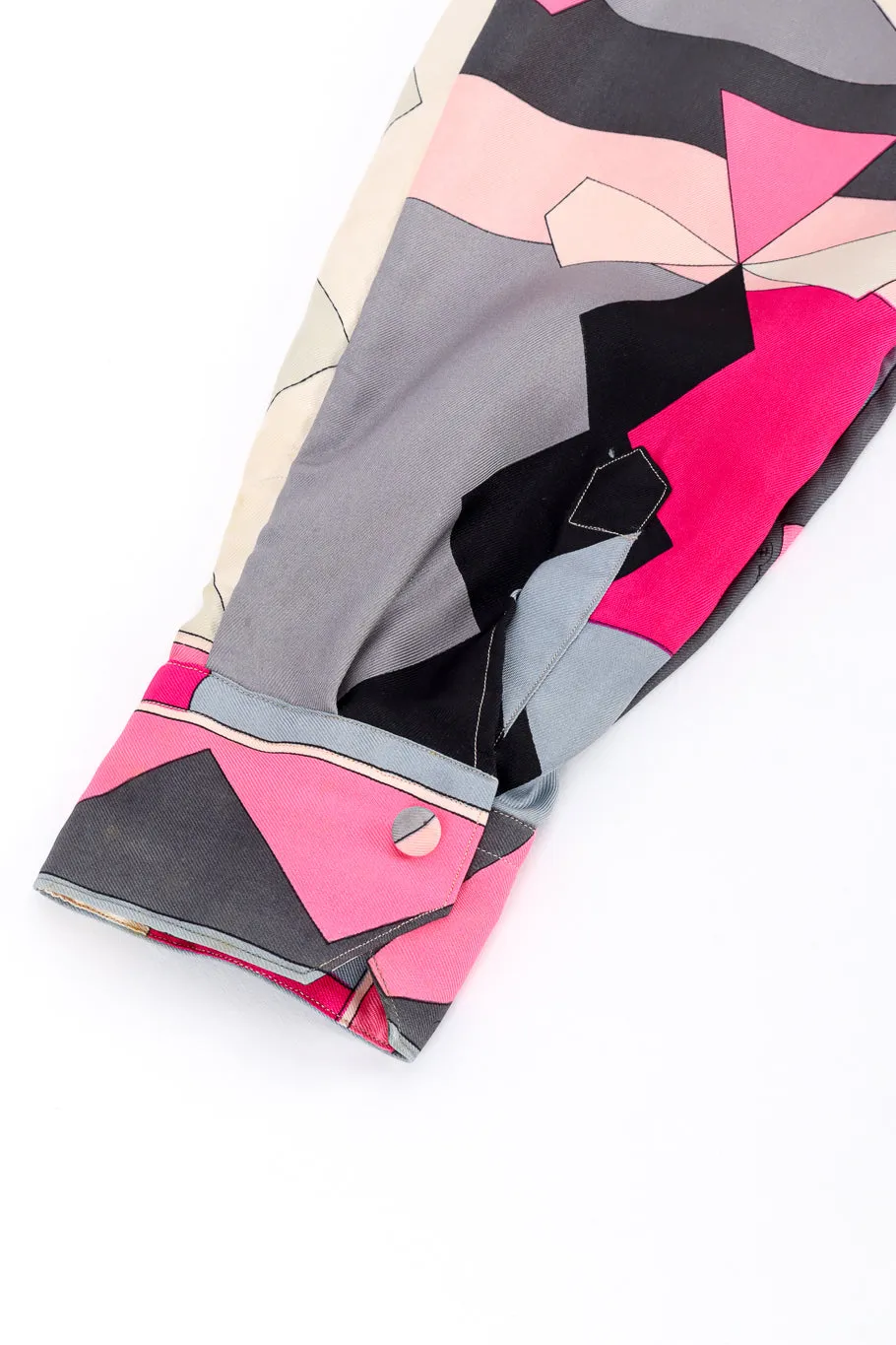 Geometric Print Silk Blouse