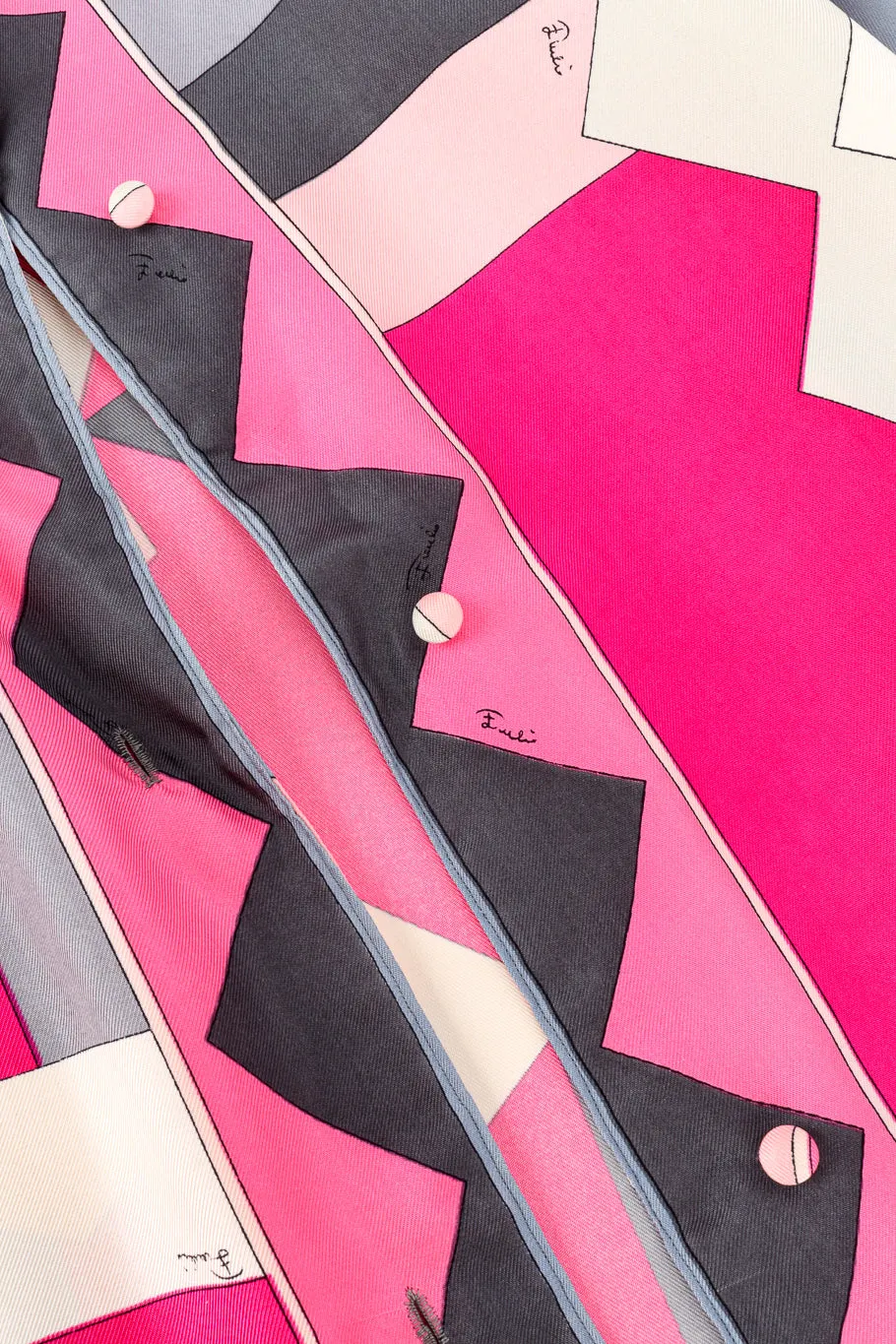 Geometric Print Silk Blouse