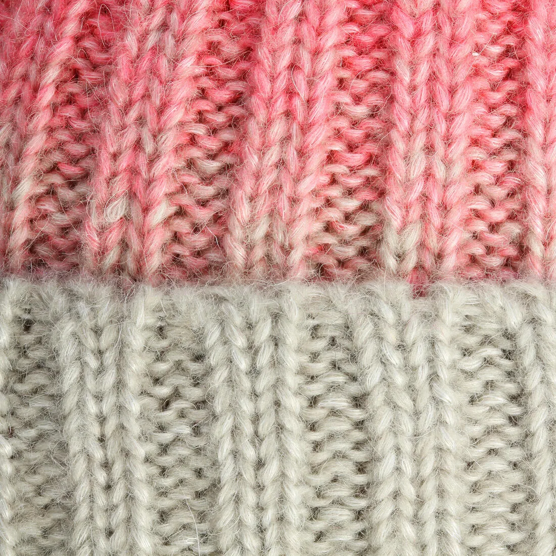 Girl's Fur Ski Hat - Beige/Pink