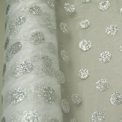 Glitter Dots Organza Roll, 19-Inch, 5 Yards