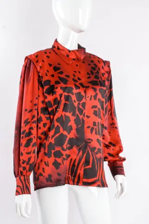 Graphic Animal Print Blouse