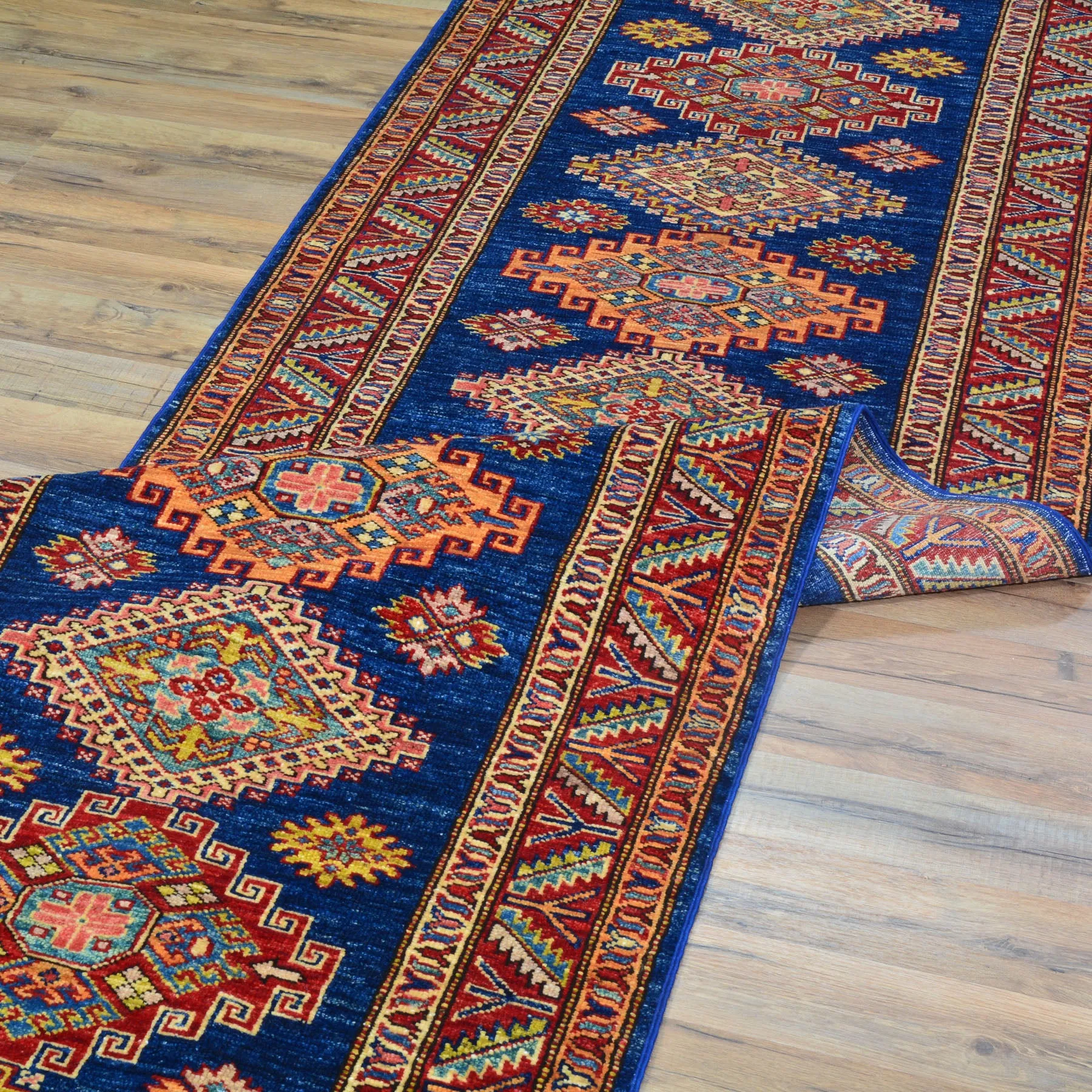 Hand-Knotted Fine Super Kazak Handmade 100% Wool Rug (Size 2.9 X 19.6) Cwral-4560