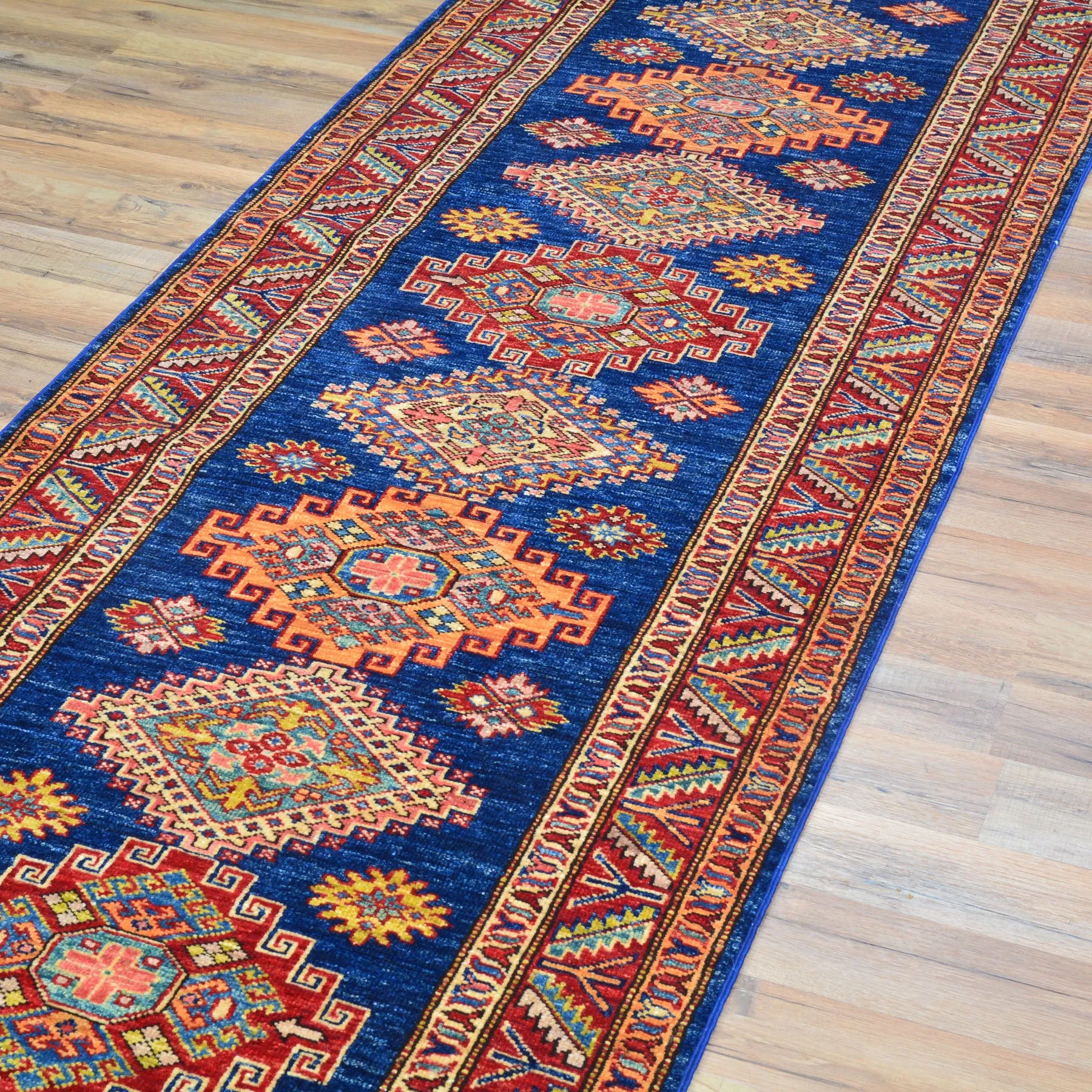 Hand-Knotted Fine Super Kazak Handmade 100% Wool Rug (Size 2.9 X 19.6) Cwral-4560