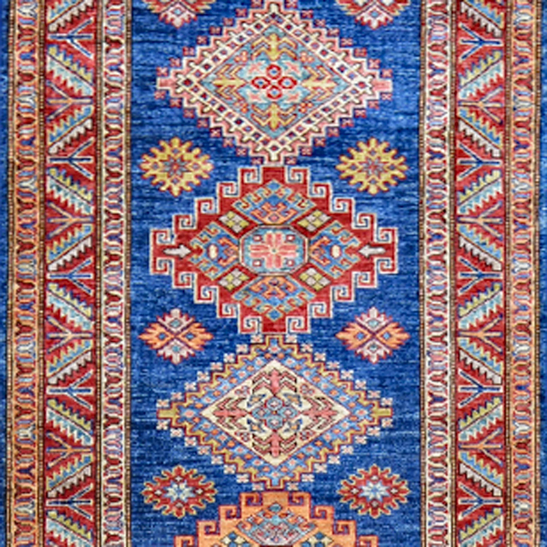 Hand-Knotted Fine Super Kazak Handmade 100% Wool Rug (Size 2.9 X 19.6) Cwral-4560