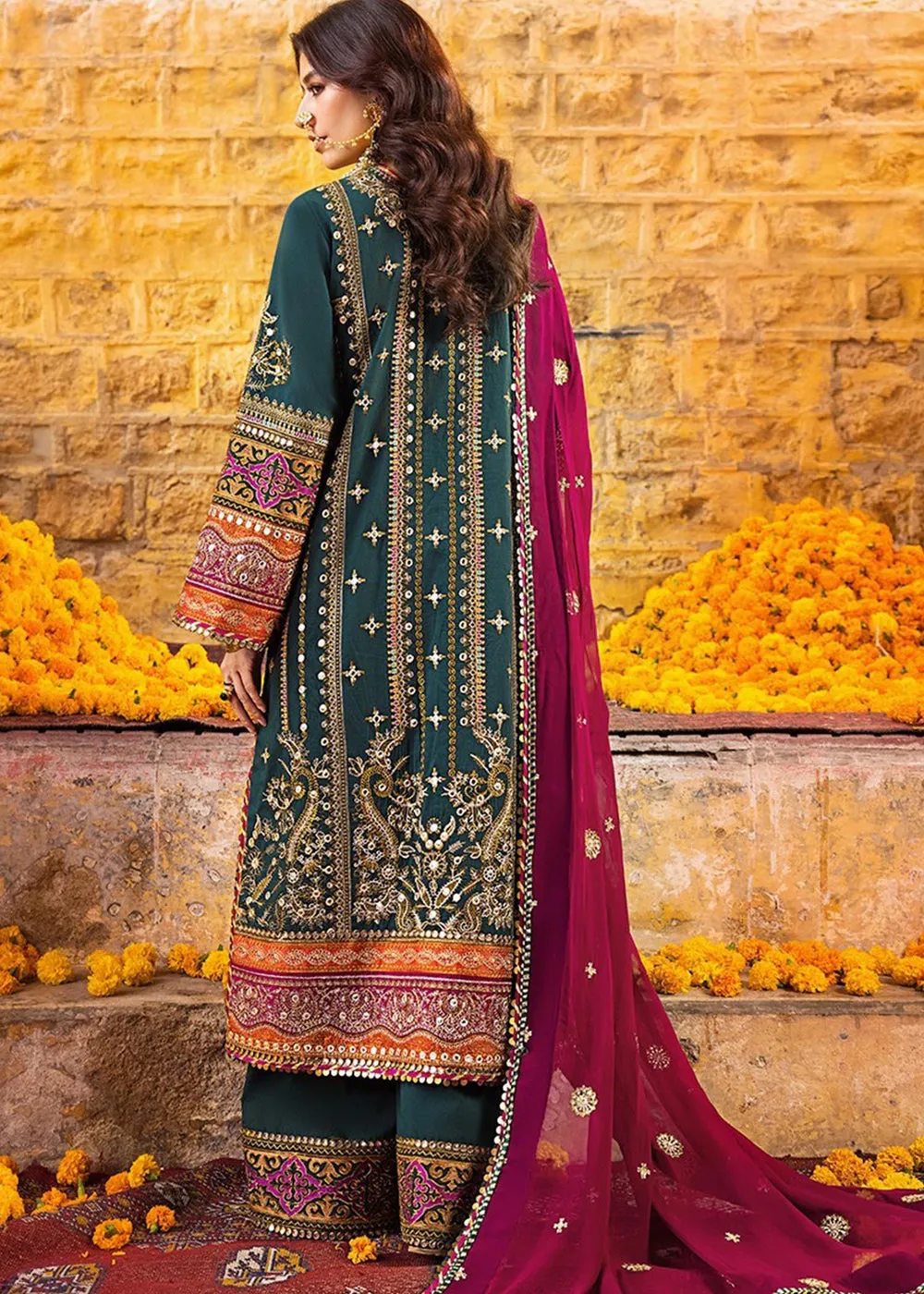 Heavy Sage Green Kameez Salwar Pakistani Party Wear