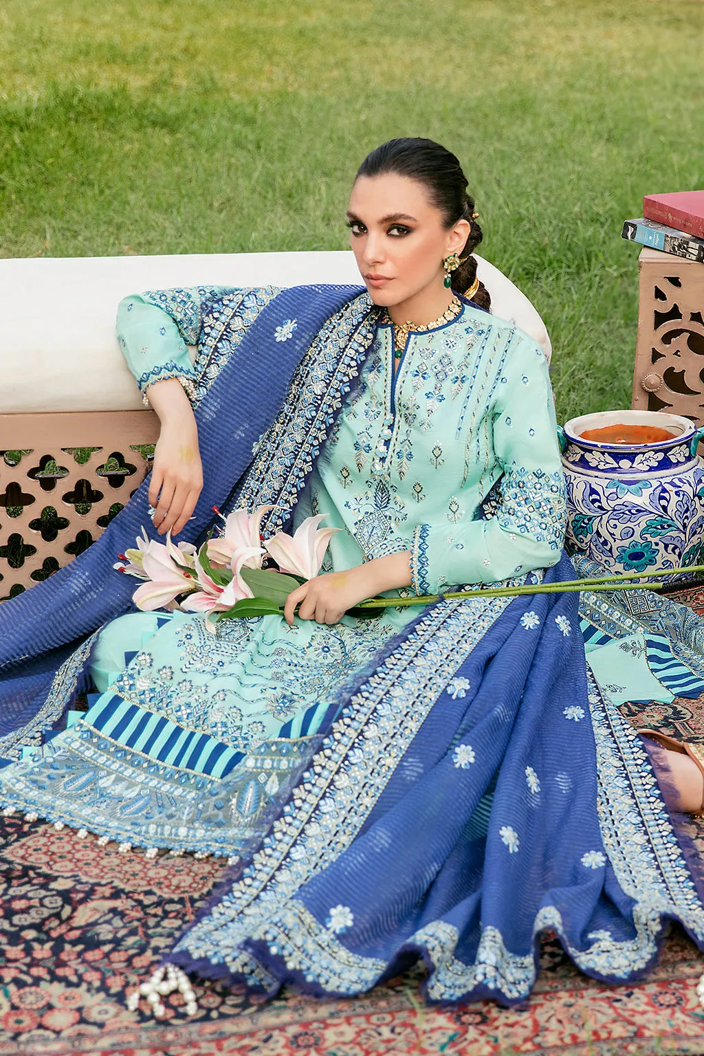 HERIZ  | Afrozeh Gul Bahar Festive Collection 2022 | Unstitched Embroidered Lawn Suits