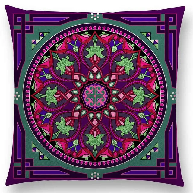 Hot Sale Boho Paisley Oriental Floral Pattern Navajo Geometric Prints Fantasy Petal Flowers Cushion Cover Sofa Throw Pillow Case