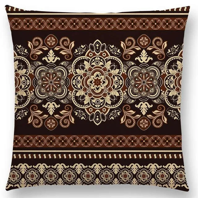 Hot Sale Boho Paisley Oriental Floral Pattern Navajo Geometric Prints Fantasy Petal Flowers Cushion Cover Sofa Throw Pillow Case
