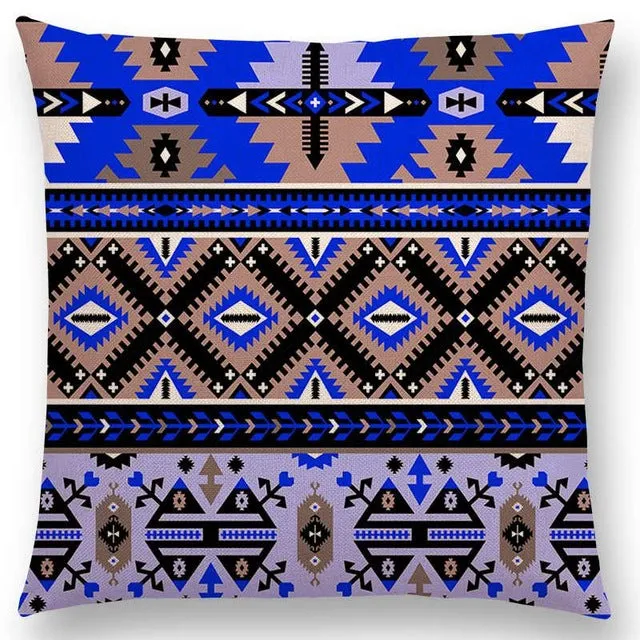 Hot Sale Boho Paisley Oriental Floral Pattern Navajo Geometric Prints Fantasy Petal Flowers Cushion Cover Sofa Throw Pillow Case