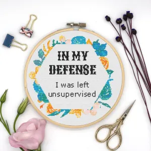 In My Defense Cross Stitch Pattern #169