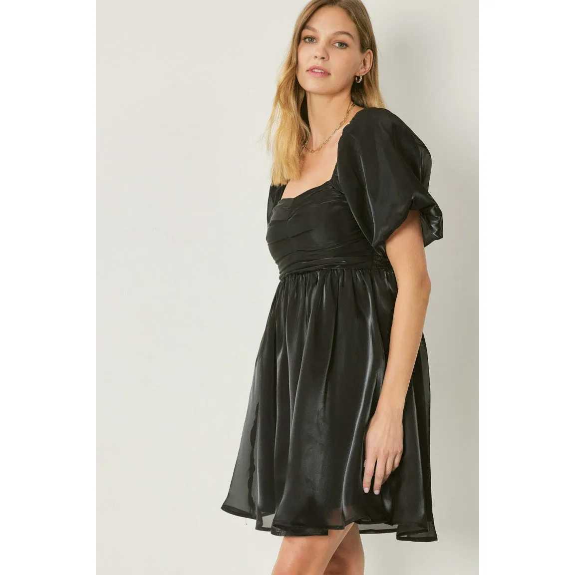 It Shimmers and Shines Dress in Black