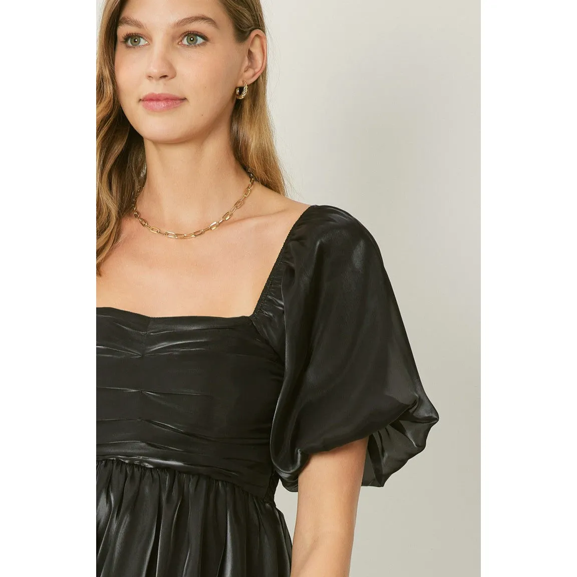 It Shimmers and Shines Dress in Black