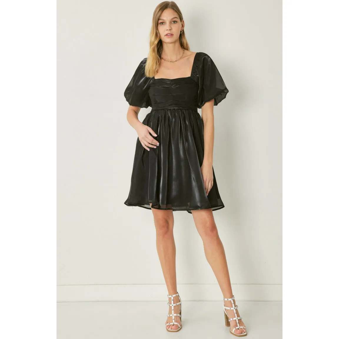 It Shimmers and Shines Dress in Black