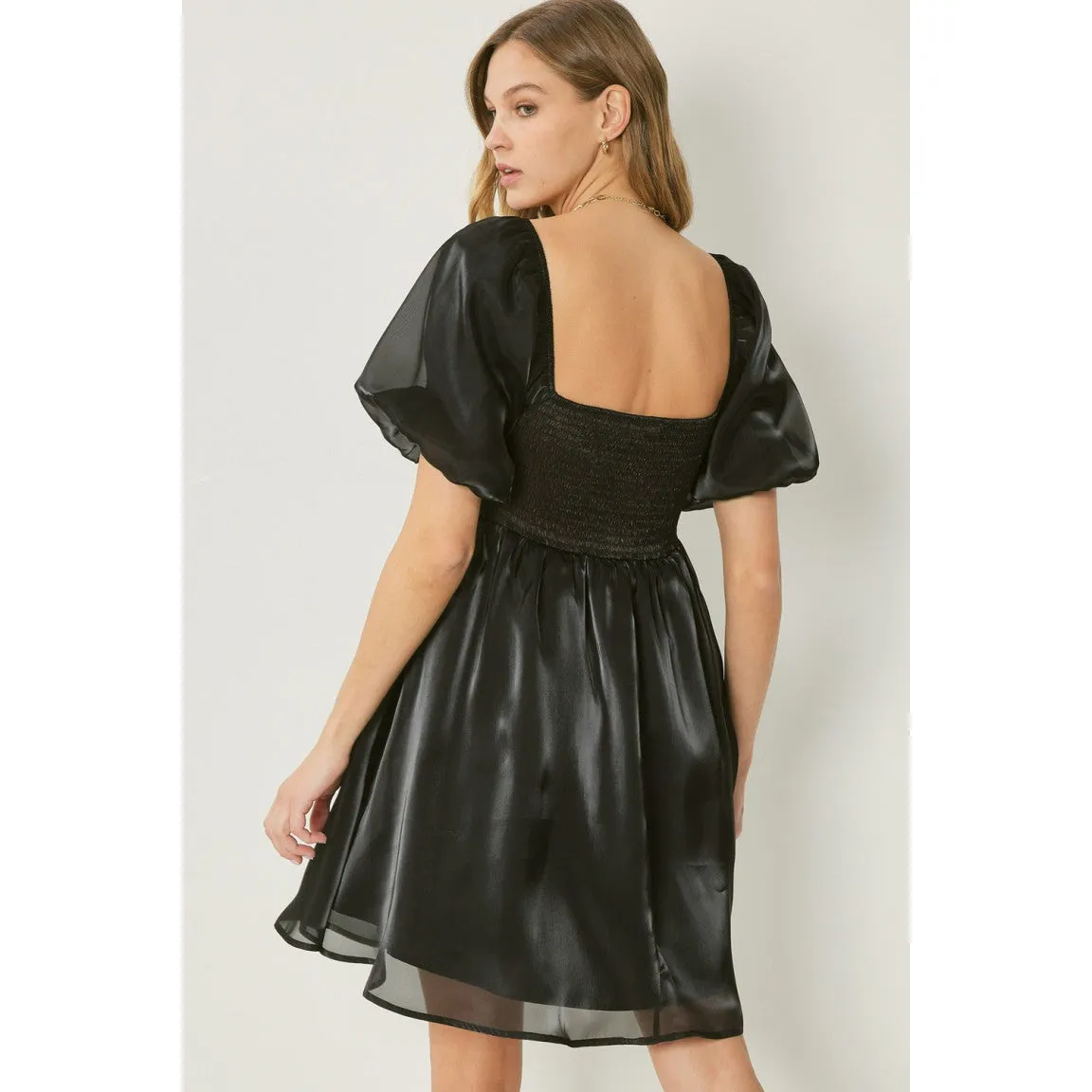 It Shimmers and Shines Dress in Black
