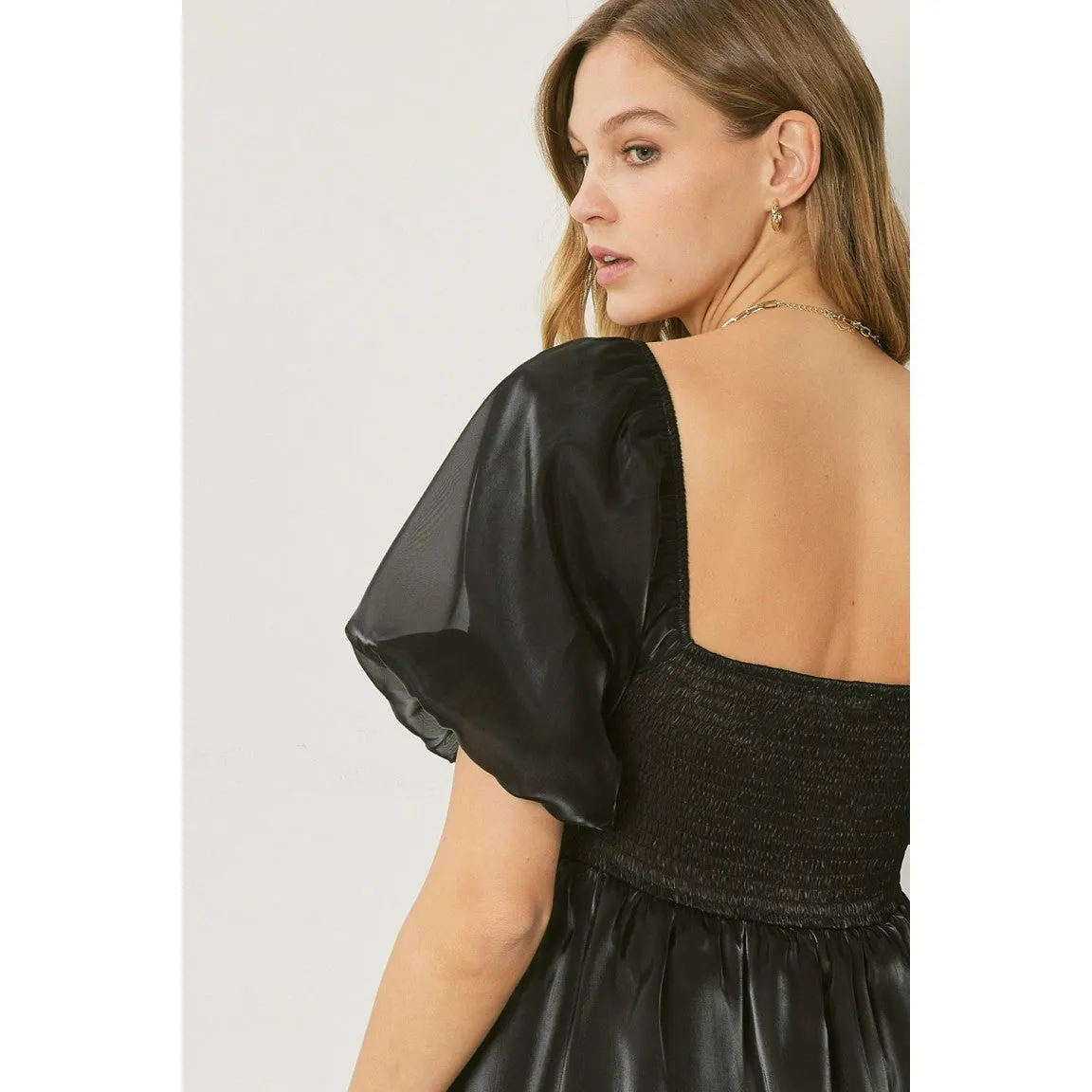 It Shimmers and Shines Dress in Black