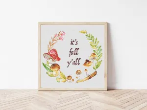It's Fall Y'all Cross Stitch Pattern #540