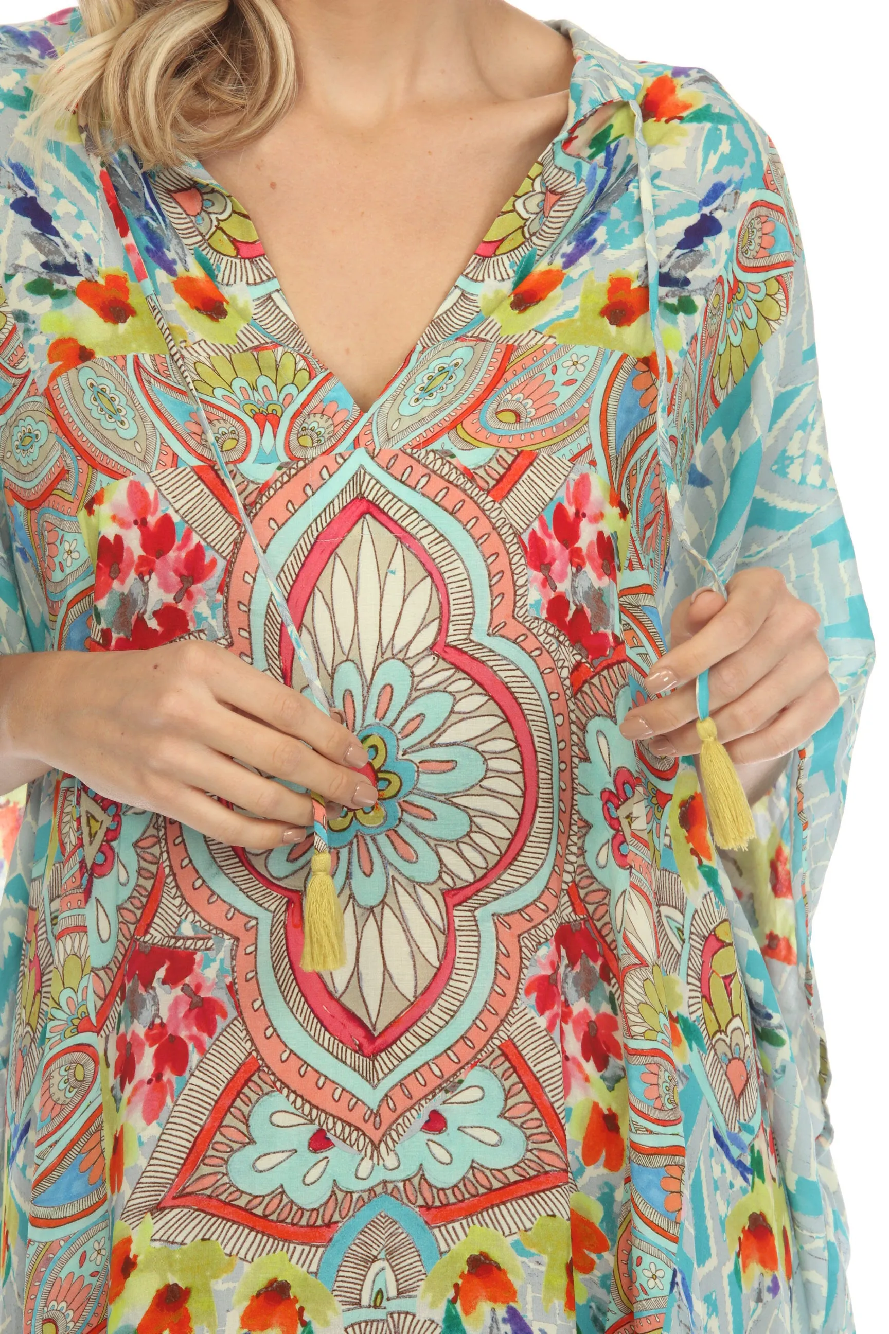 Johnny Was Dandridge Swim Cover-Up Long Kaftan Dress Plus Size Boho Chic CSW4522-UX