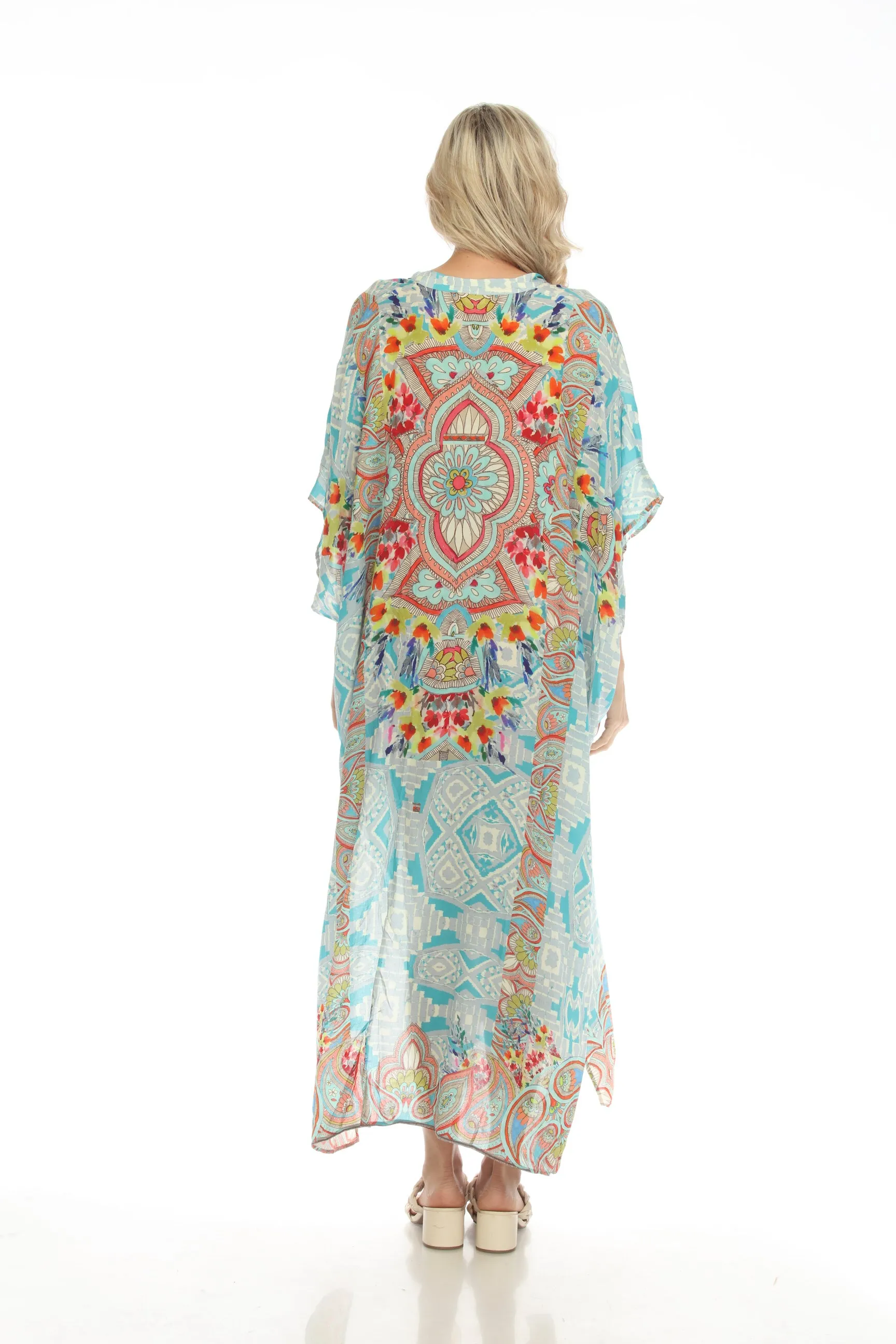 Johnny Was Dandridge Swim Cover-Up Long Kaftan Dress Plus Size Boho Chic CSW4522-UX