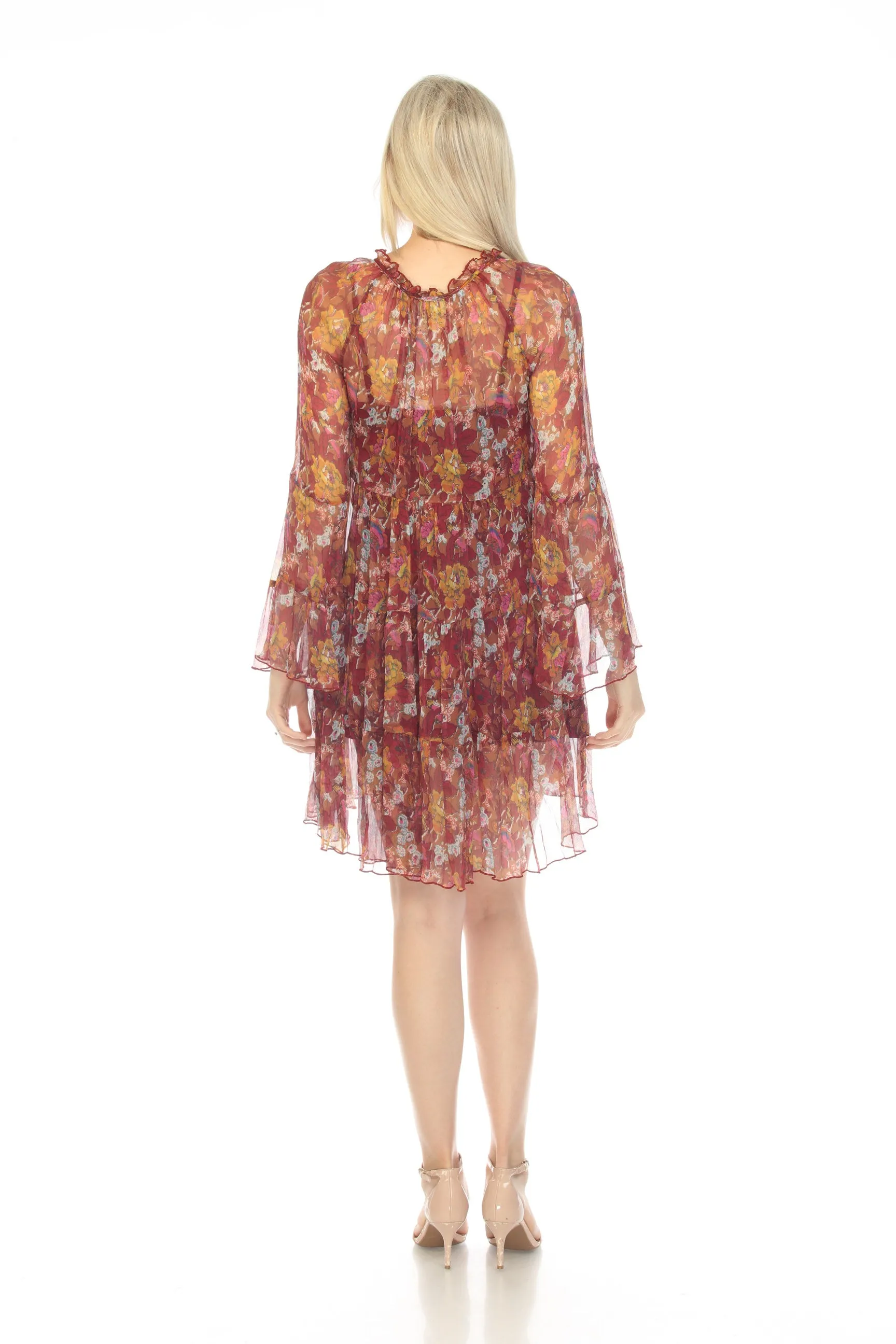 Johnny Was Jade Daisy Silk Floral Mini Dress Chic L30422