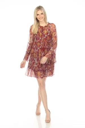 Johnny Was Jade Daisy Silk Floral Mini Dress Chic L30422