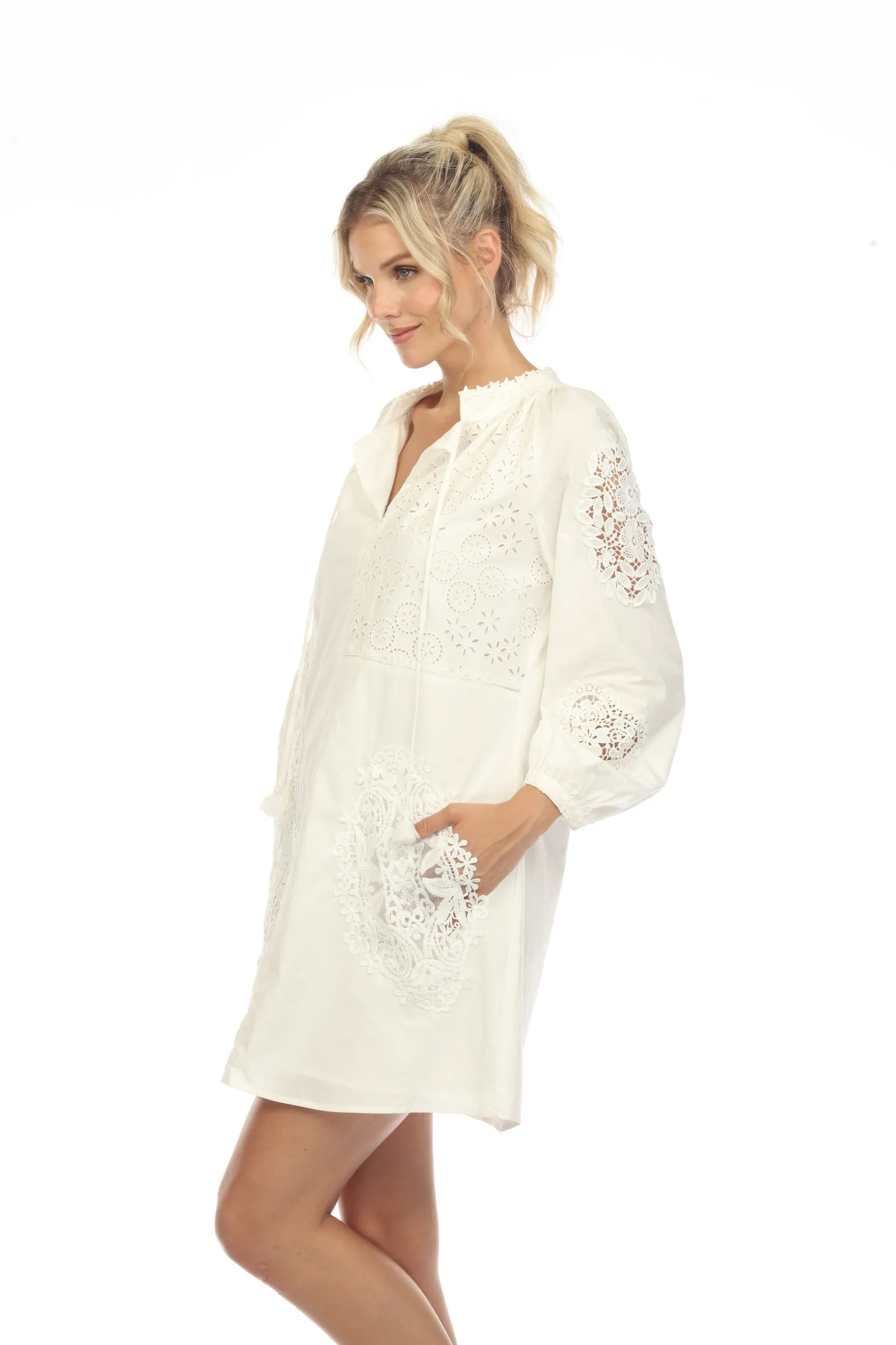 Johnny Was Jade Ekaterina Long Sleeve Mini Dress Boho Chic L34623