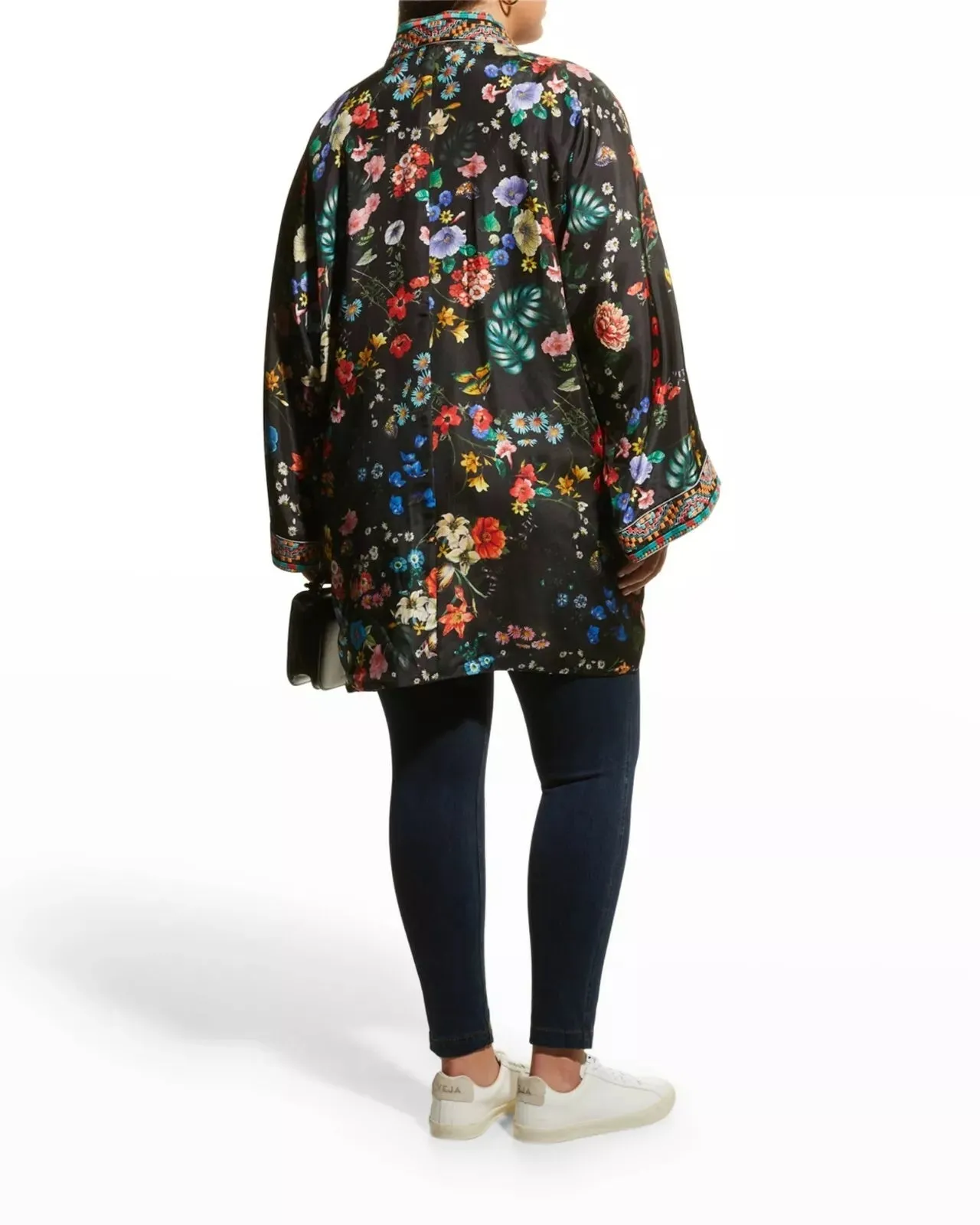 Johnny Was Parrot Talullah Jacket Reversible BLACK KIMONO SILK New