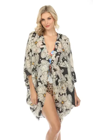 Johnny Was Pavlana Wrap Silk Swim Cover-Up Boho Chic C43224