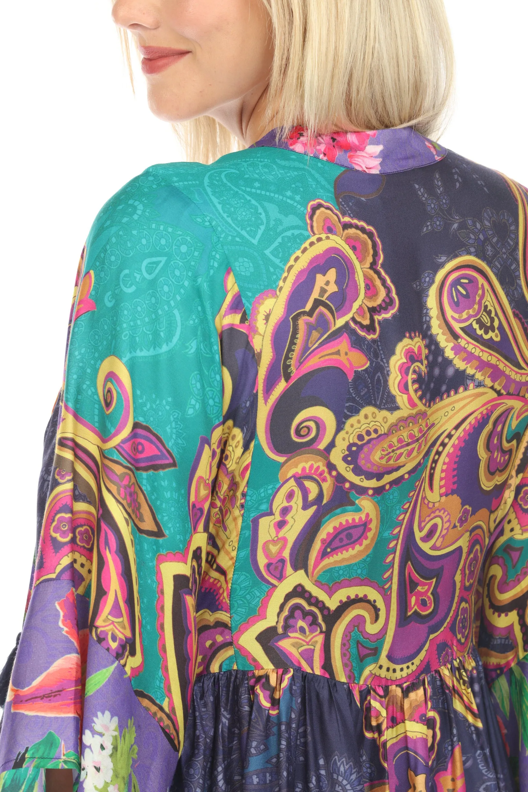 Johnny Was Swim Cover-Up Short Kaftan Dress Boho Chic CSW4723-D