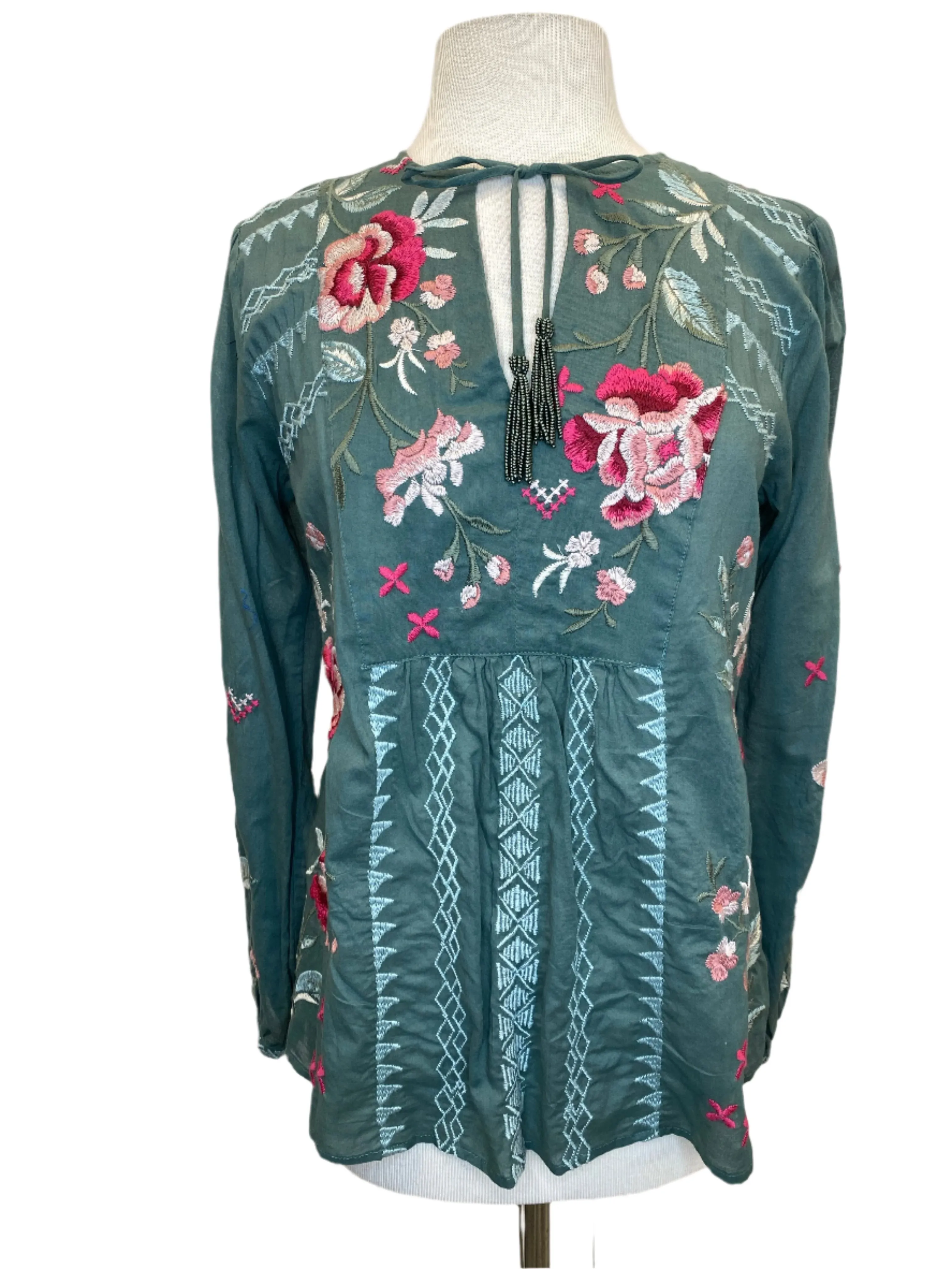 Johnny Was Workshop  Erinn Prairie Blouse Boho Chic W13124 *