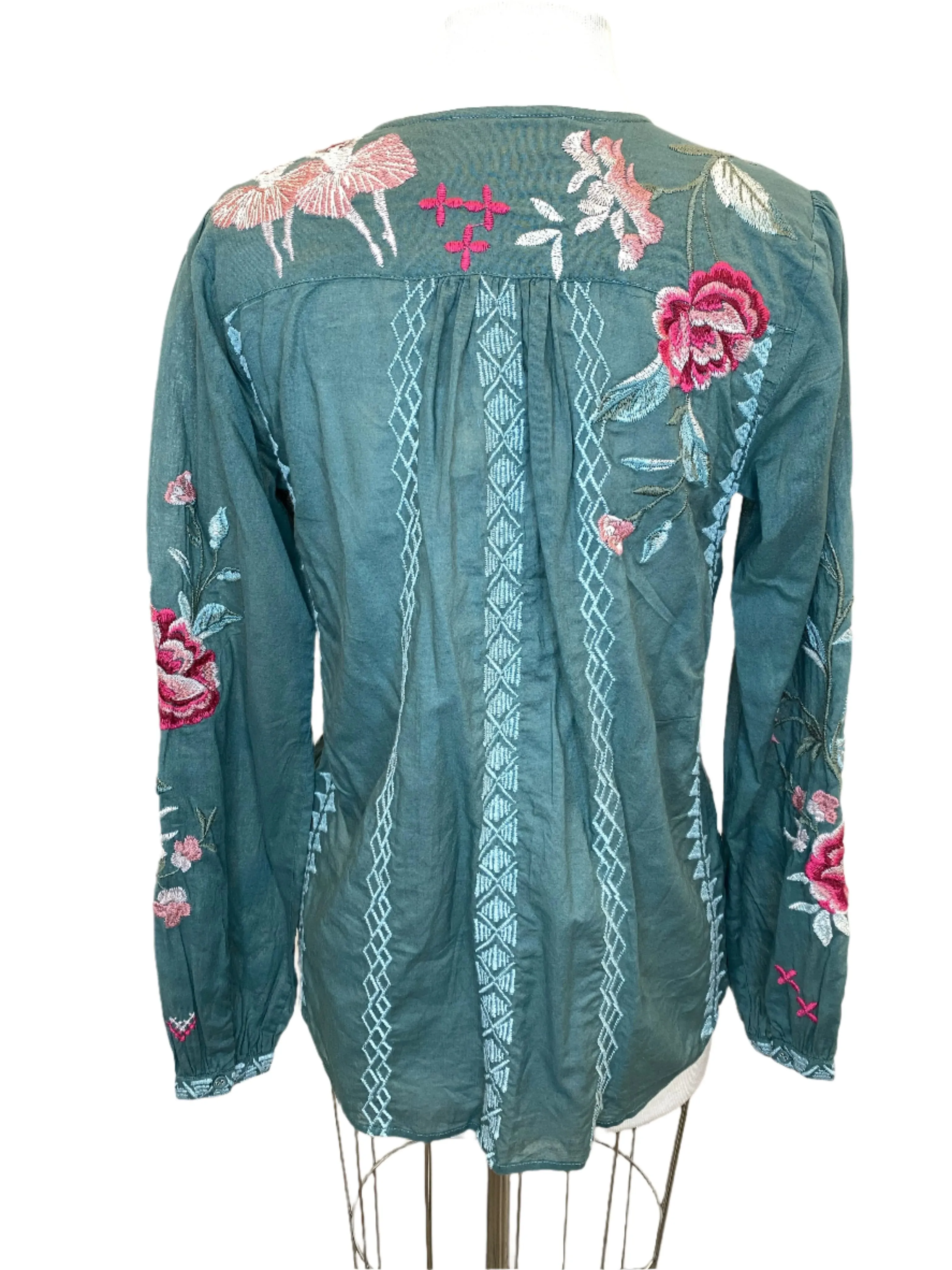 Johnny Was Workshop  Erinn Prairie Blouse Boho Chic W13124 *
