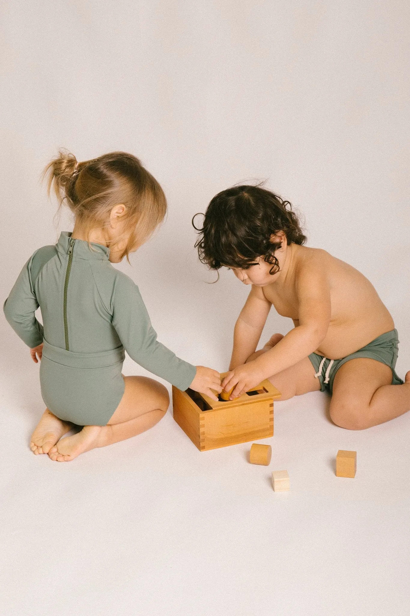 June Girls Long Sleeve One Piece - Moss