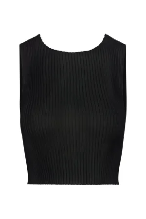 Knife Pleat Tank in Sheer  Eco-Chiffon