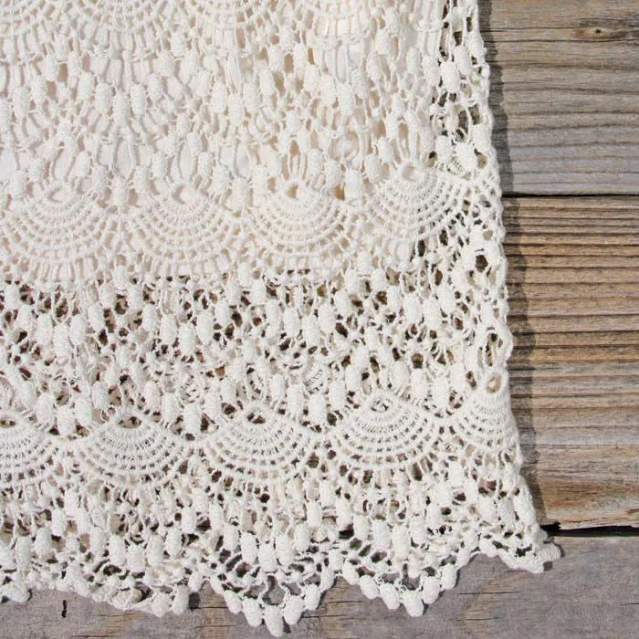 Lace and Quartz Dress in Ivory