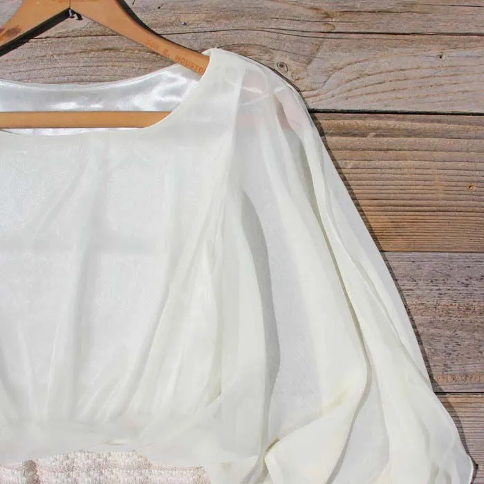 Lace and Quartz Dress in Ivory