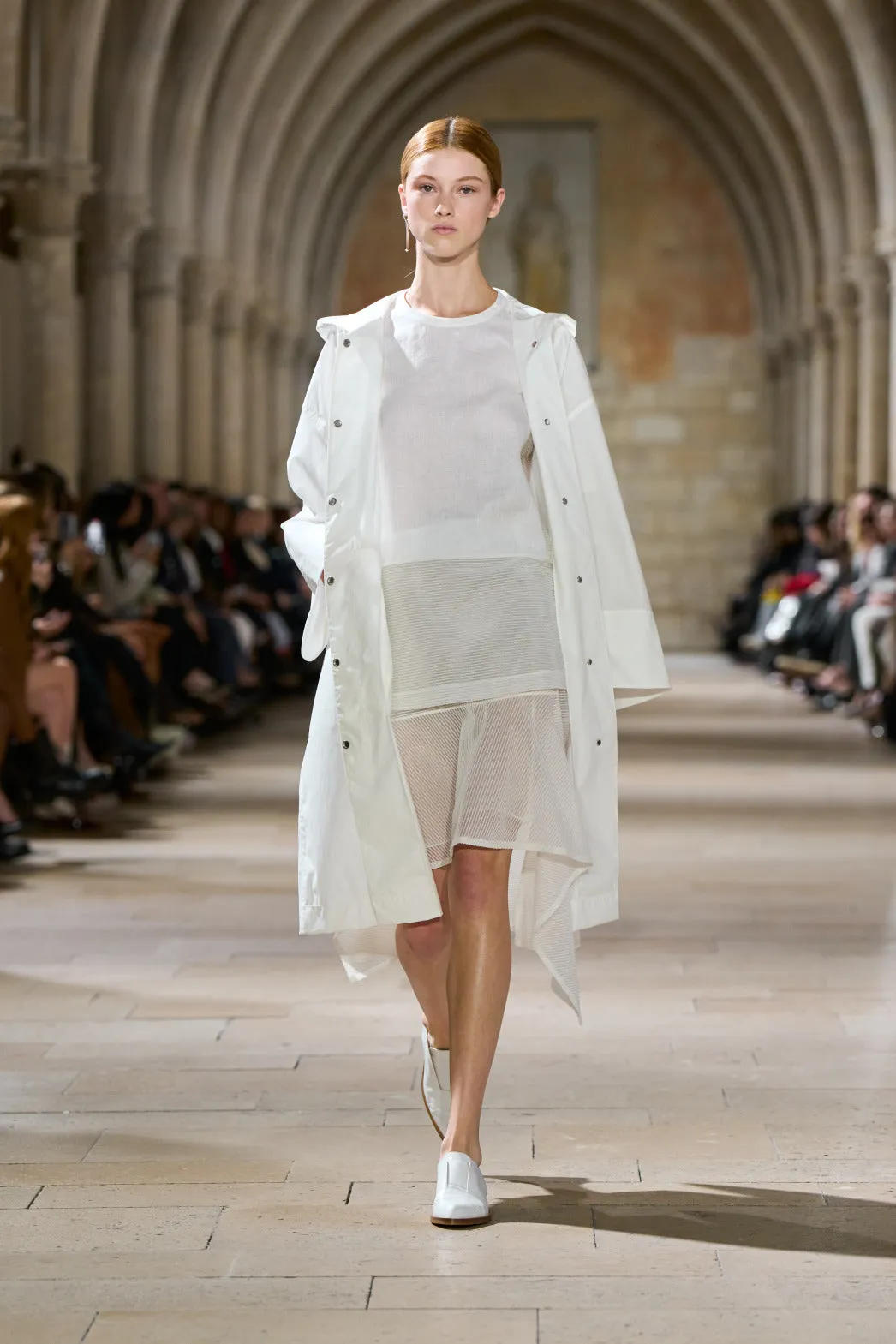 Linen Tunic Blouse with Sheer Sleeves and Side