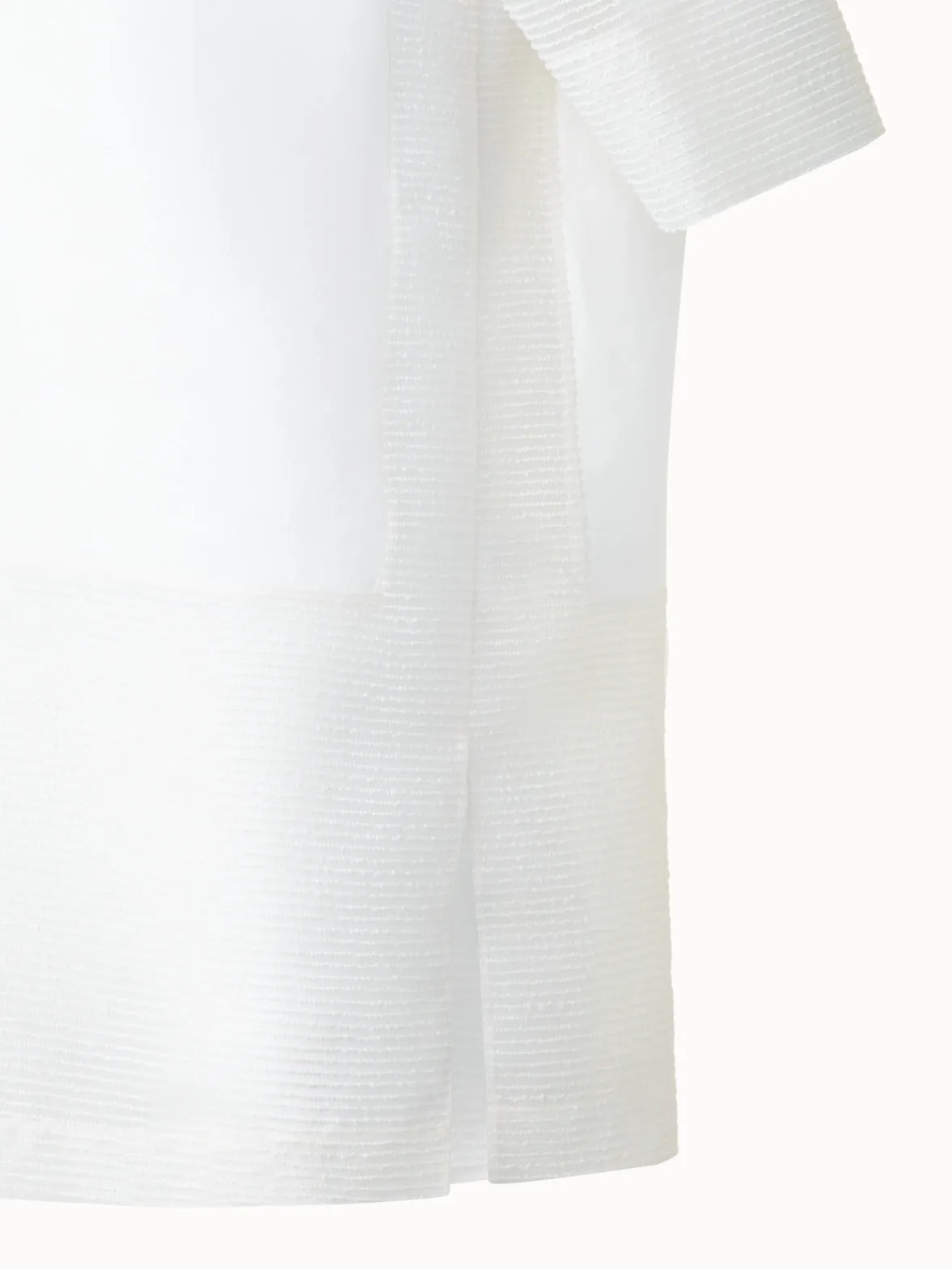 Linen Tunic Blouse with Sheer Sleeves and Side